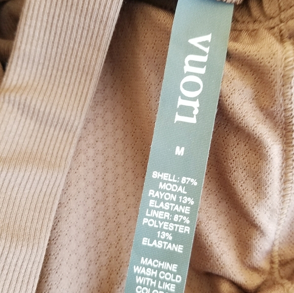 Vuori Mudra Jumpsuit Women's Ribbed Drawstring Pockets Athleisure Hazelnut NWT - Picture 11 of 13